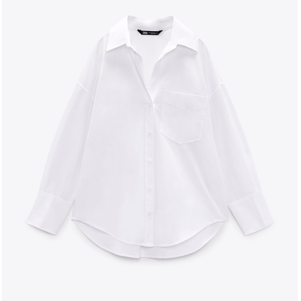Hardly worn Zara Poplin Shirt (white) (S)